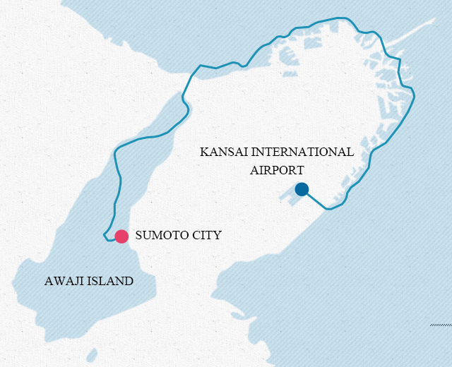 Arriving by car from Kansai International Airport to Awajishima