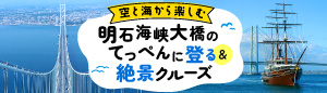 明石海峡大橋の主塔塔頂体験とクルージング ～ 岩屋港ブランド生しらす丼付 ～