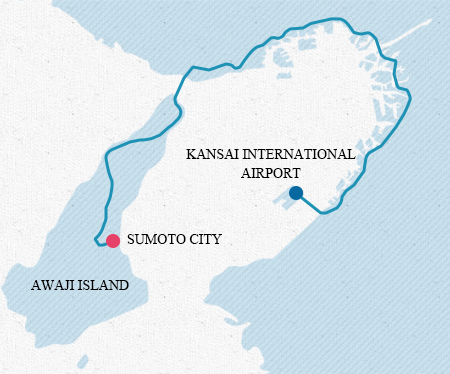 Arriving by car from Kansai International Airport to Awajishima