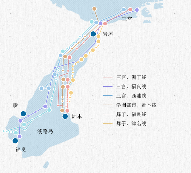 乘坐高速巴士来淡路岛的旅客